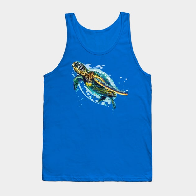 Marine Adventure: Free-Swimming Turtle Tank Top by ConnectingtoNature